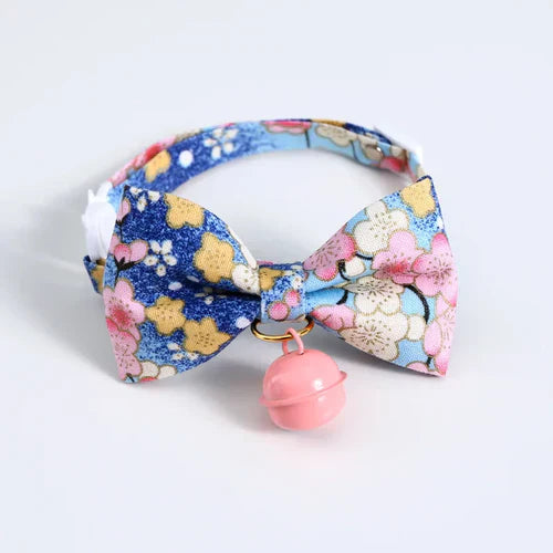 Cats Collar Cherry Blossoms – Adjustable Japanese Cat Collar with Bell