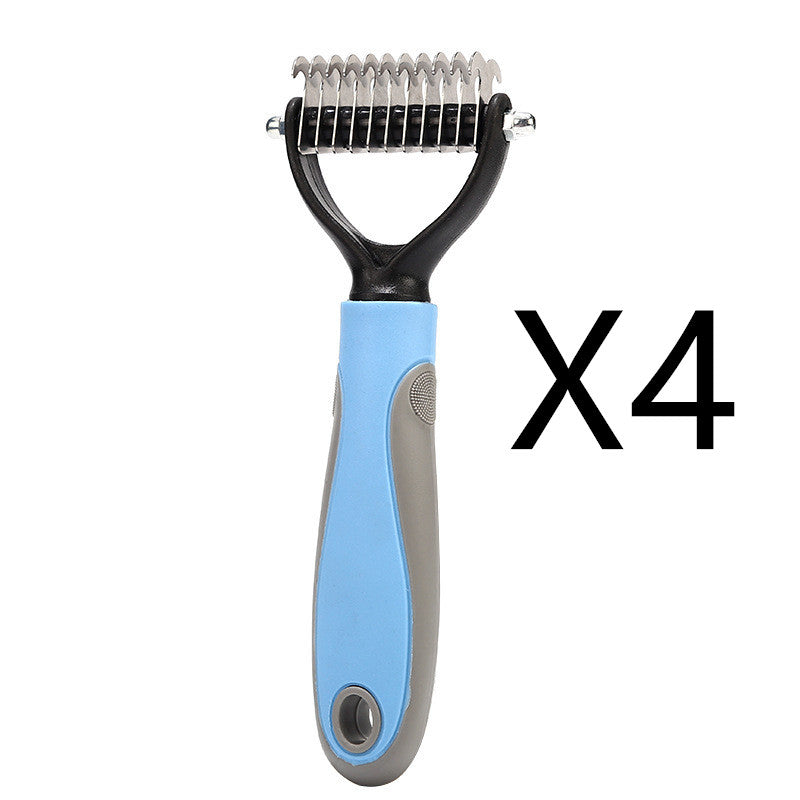 Pet Hair Removal Comb – Self Cleaning Brush | Deshedding Grooming Tool For Cats & Dogs
