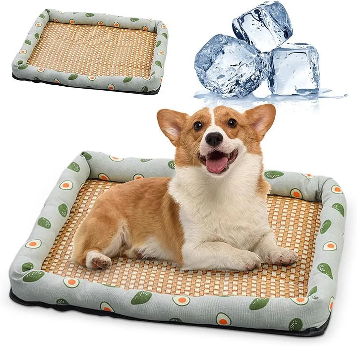 Pet Cooling Bed - Breathable Summer Mat With Soft Pillow & Anti Slip Design
