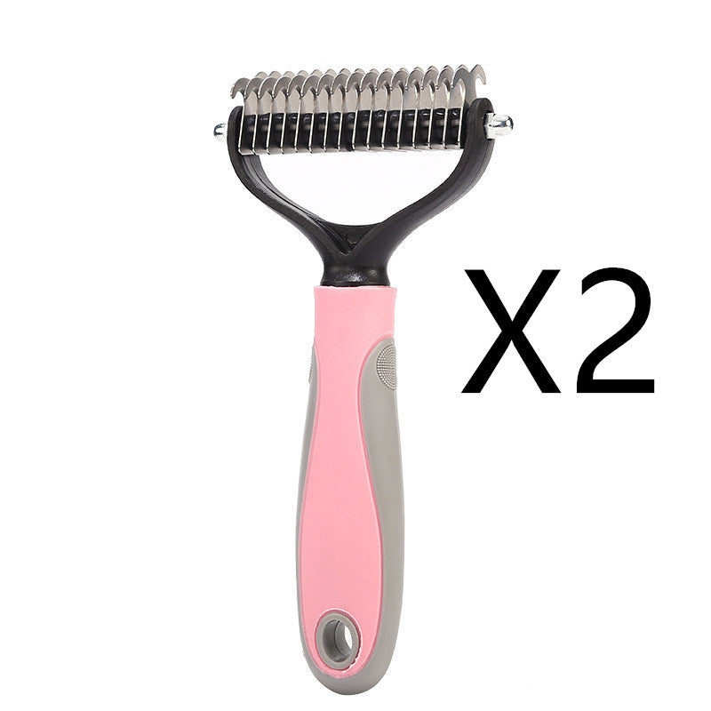 Pet Hair Removal Comb – Self Cleaning Brush | Deshedding Grooming Tool For Cats & Dogs