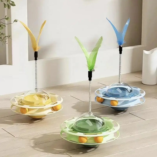 Cat Toy Roly-poly Toy Can Leak Food with Cat Teaser Self Pleasure and Interactive Toy Detachable and Washable Pet Supplies