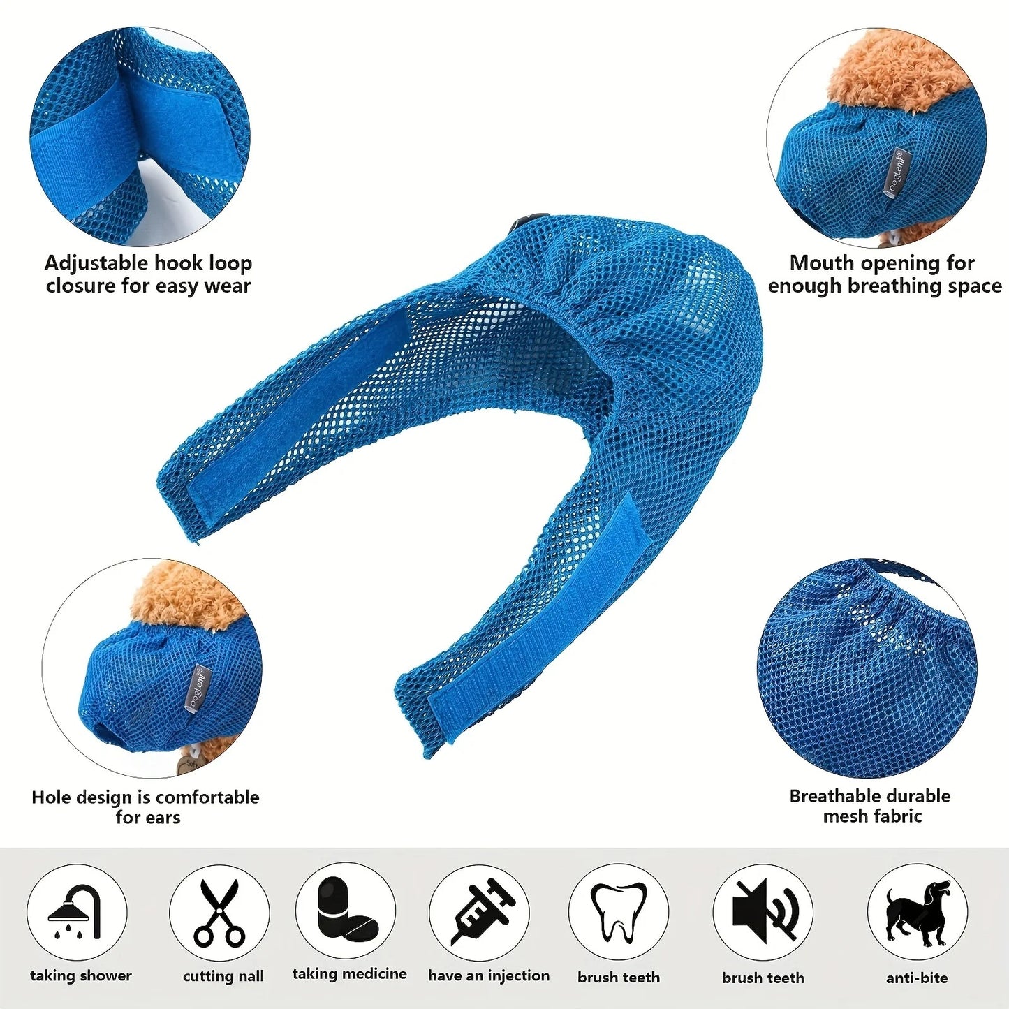 Comfortable Cat Muzzle Breathable Mesh, Perfect Grooming Accessory, Safety Protective Mesh Cover, Kitten Protector