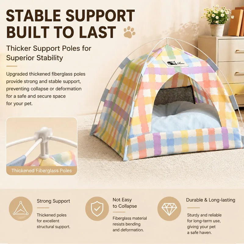 Pet Tent Bed Removable Cat Sofa Basket Canvas Semi-enclosed Cat House