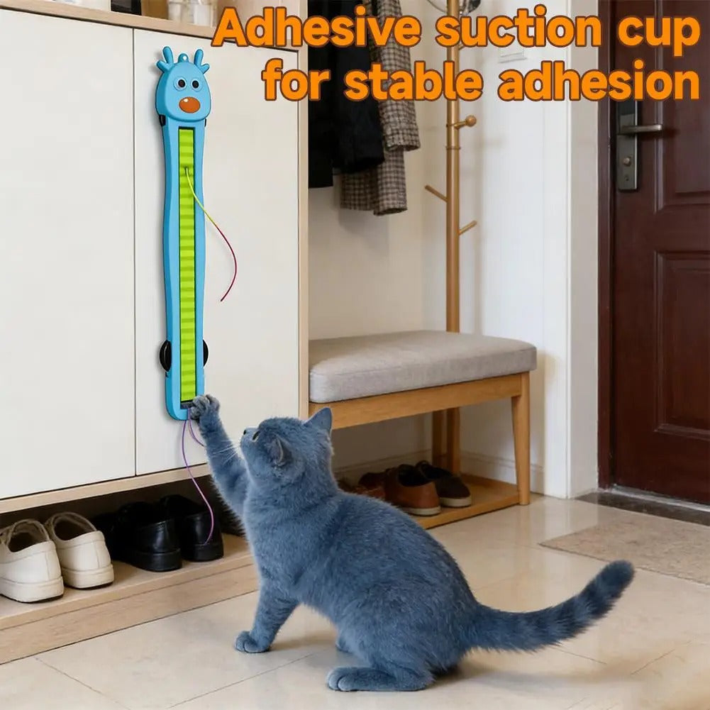 Wall Mounted Auto Motion Flying Rope Cat Toy Quiet String Interactive Adjustable Modes Electric Teasing Kitten Toy for Boredom
