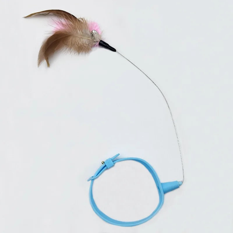 New cat funny cat stick steel wire long pole feather cute cat toy kitten fishing rotating
