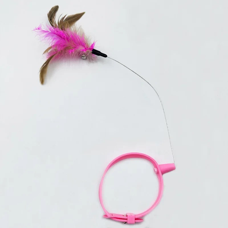 New cat funny cat stick steel wire long pole feather cute cat toy kitten fishing rotating
