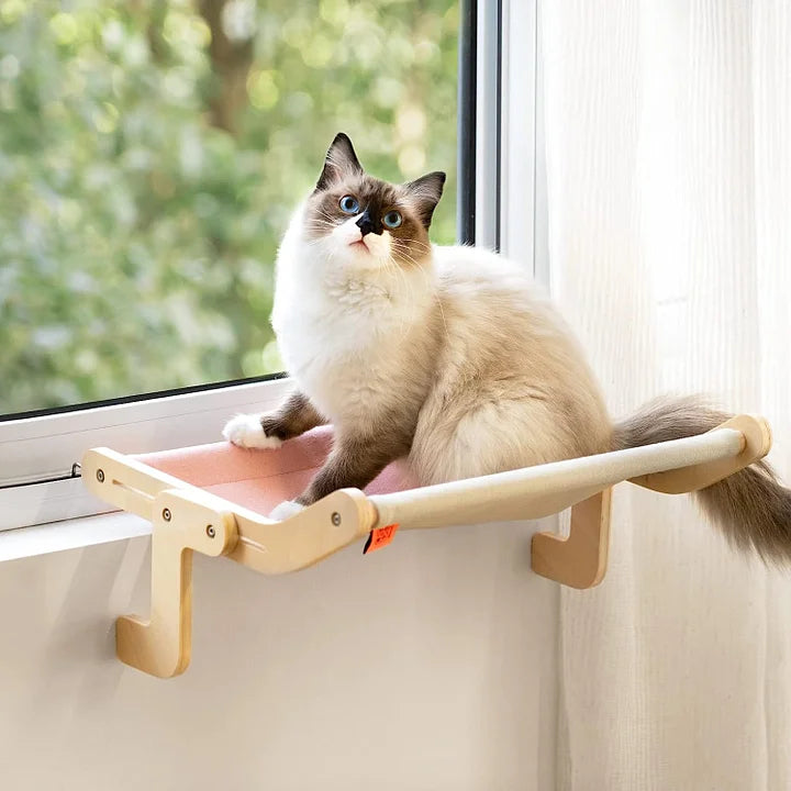 Cat Window Perch - Cozy Side Bed Shelf for Indoor Cats | Easy Install Cat Resting Spot