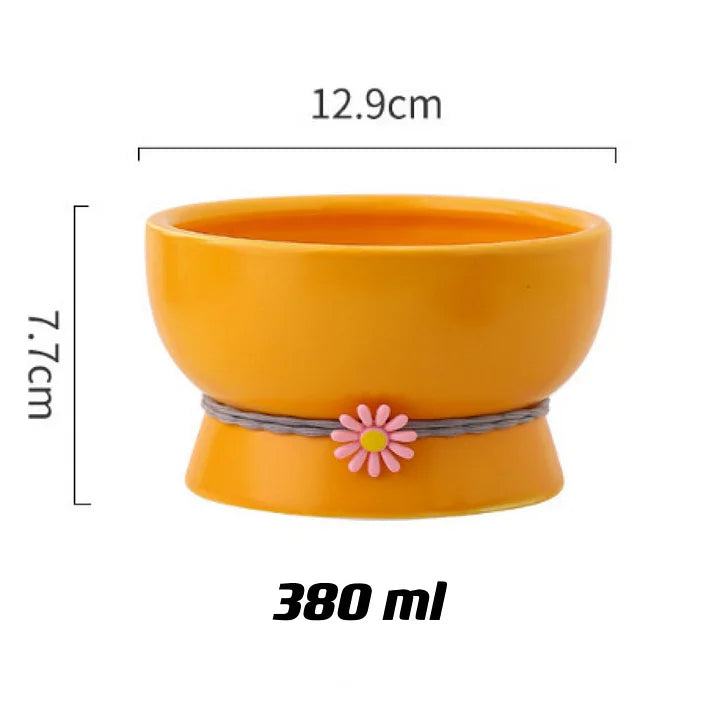 Ceramic Cat Bowl – Non Slip Small Feeding Dish | Durable Scratch Resistant Pet Bowl