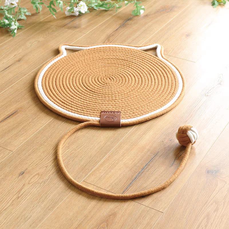 Cat Scratching Mat With Ball Toy – Durable Natural Sisal Pet Scratcher Pad