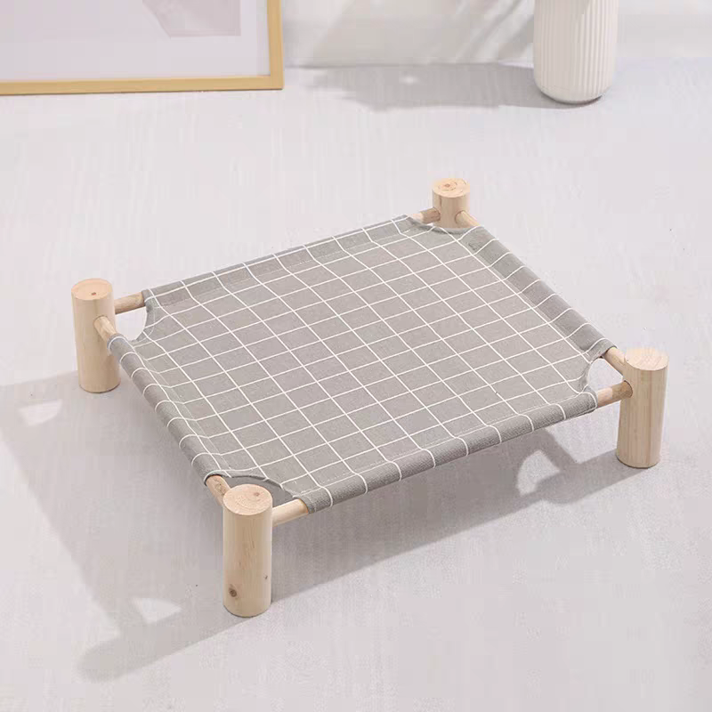 Wooden Dog Bed | Portable Dog Cot Raised Outdoor Camp Bed for Summer Comfort