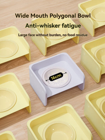 Pet Dish Rack - Square Pet Bowl Holder | Elevated Non-Slip Feeder