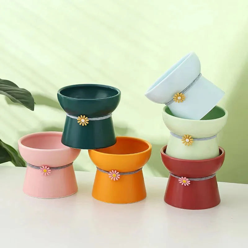 Ceramic Cat Bowl – Non Slip Small Feeding Dish | Durable Scratch Resistant Pet Bowl