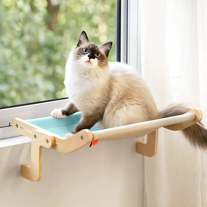Cat Window Perch - Cozy Side Bed Shelf for Indoor Cats | Easy Install Cat Resting Spot
