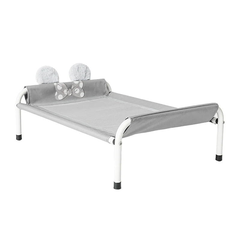 Pet Camp Bed - Breathable Raised Dog Bed With Durable Metal Frame & Rabbit Ears