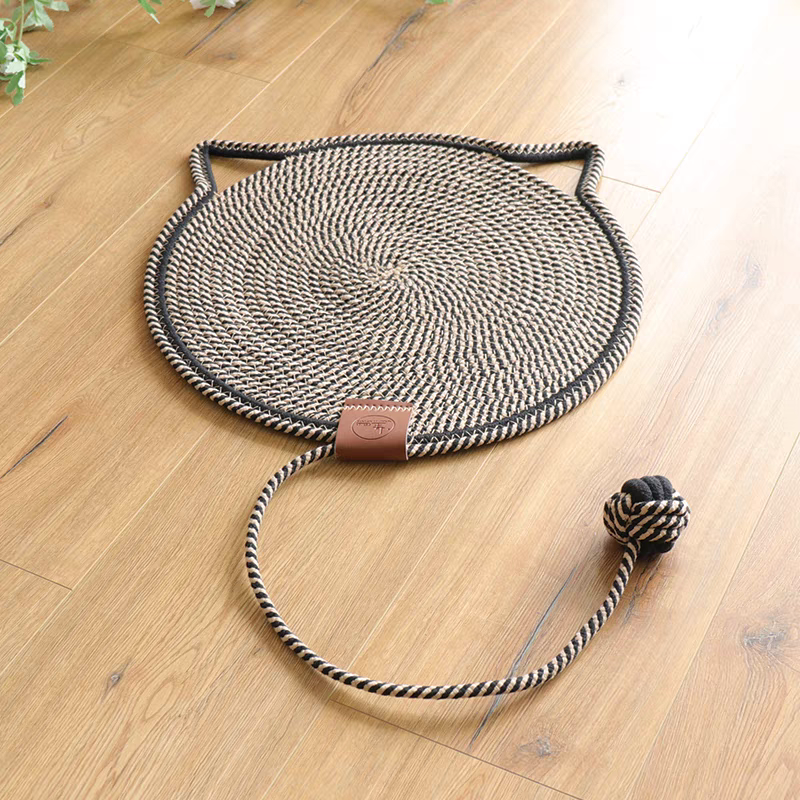 Cat Scratching Mat With Ball Toy – Durable Natural Sisal Pet Scratcher Pad