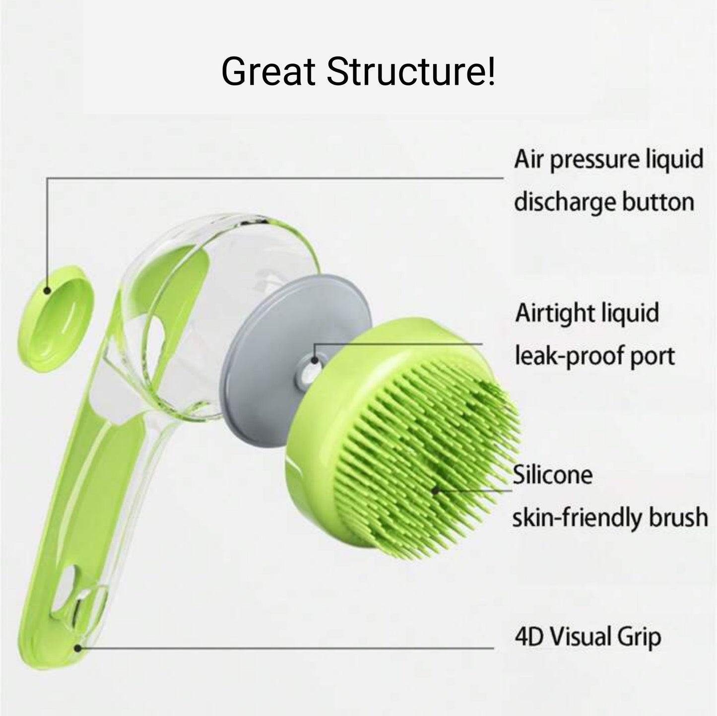Pet Bath Brush - Long Handle Waterproof Grooming Tool with Comfortable Grip