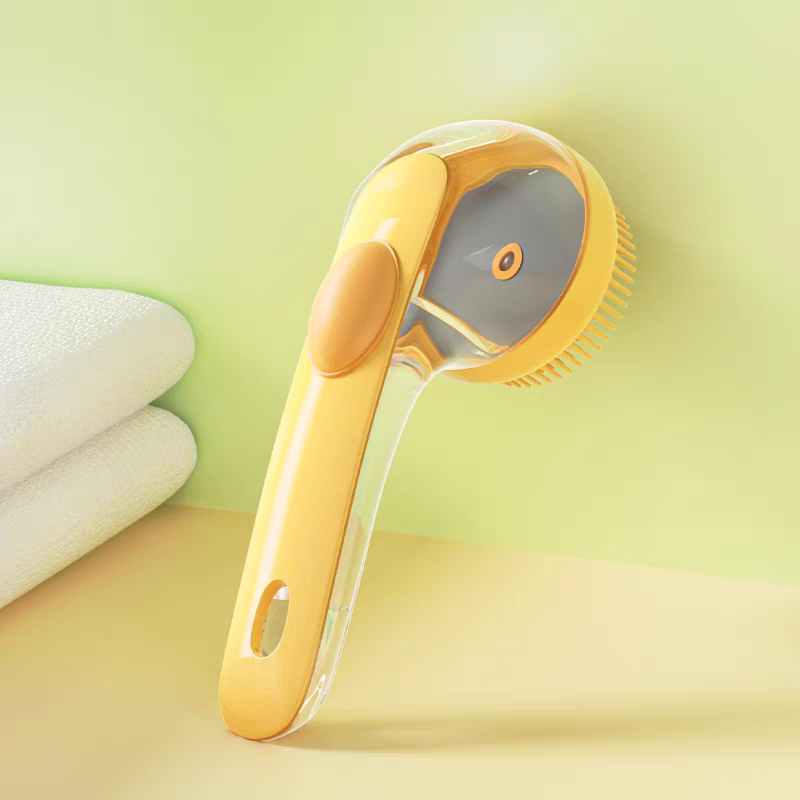 Pet Bath Brush - Long Handle Waterproof Grooming Tool with Comfortable Grip
