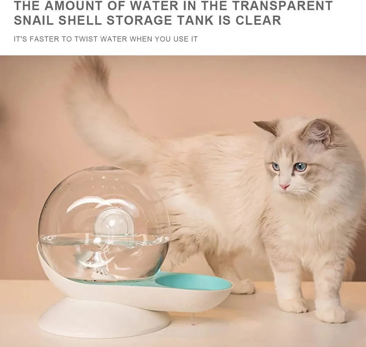Pet Water Fountain – 2.8L Snail Shaped Fountain with Timer & Filtered Water Dispenser