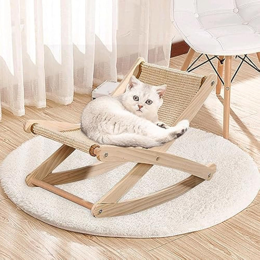 Cat Sisal Chair - Durable Rocking Cat Furniture With Natural Scratch Resistant Material