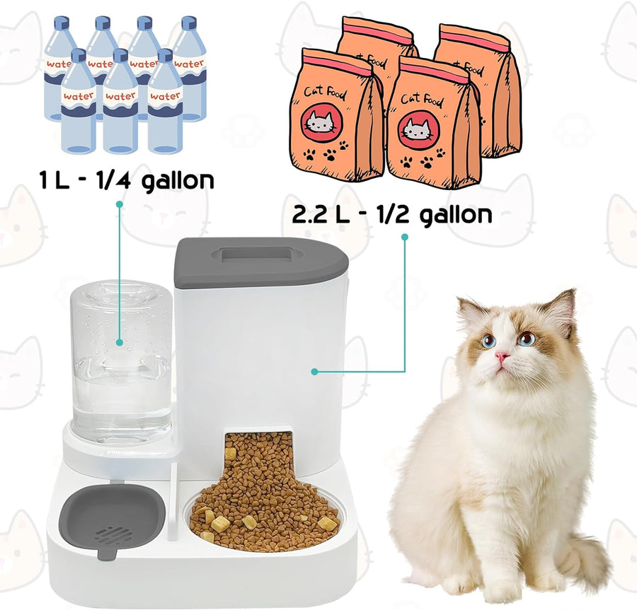 Cat Feeder And Water Dispenser - Automatic Cat Feeder With Adjustable Portion Control