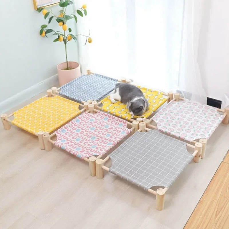Wooden Cat Bed - Portable Cat Camp Bed | Eco Friendly Summer Pet Furniture