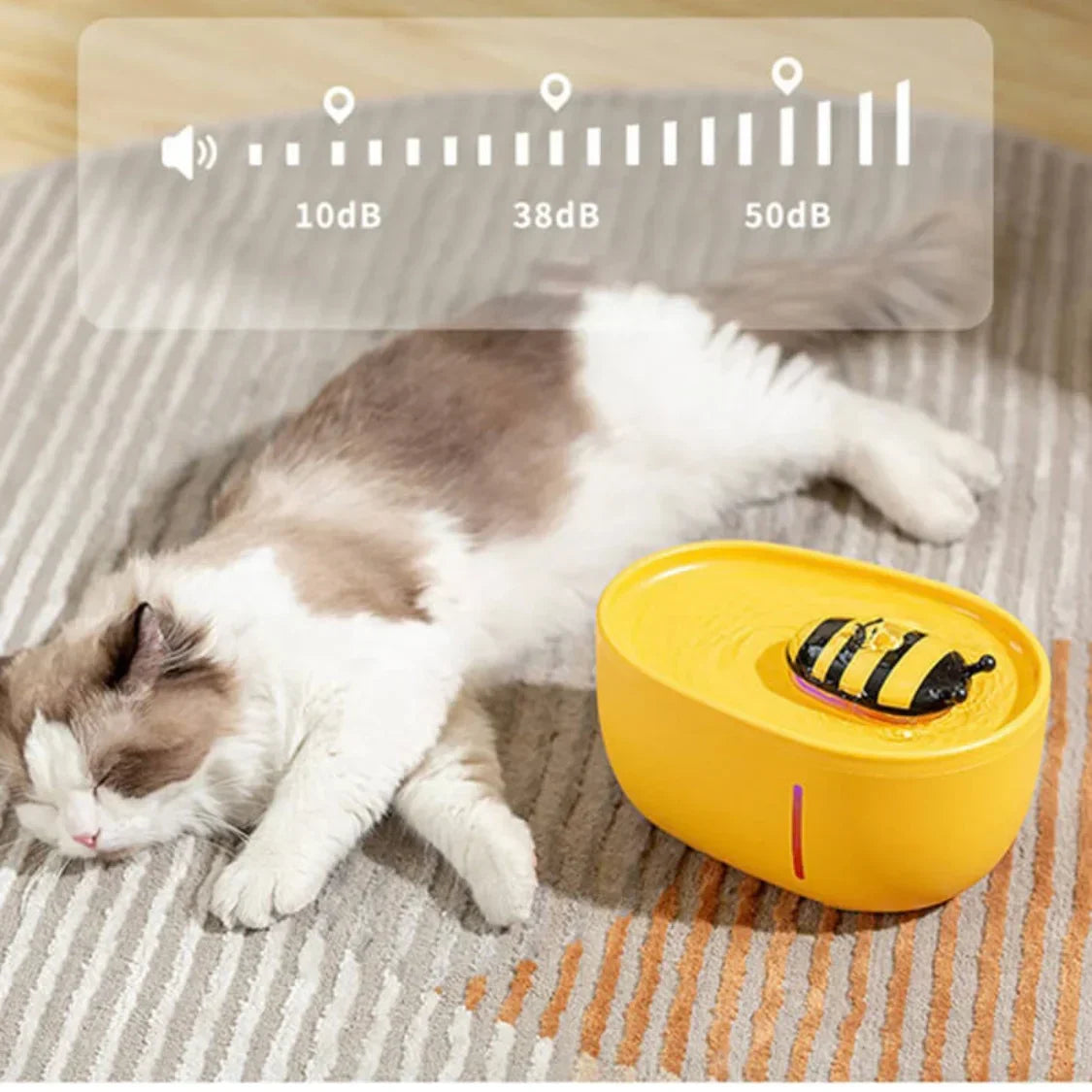 Automatic Cat Water Fountain – 2L Bee Shaped USB Powered Pet Water Dispenser