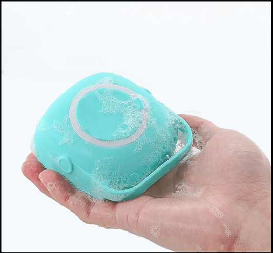 Pet Bath Brush - Silicone Grooming Brush with Soft Bristles & Non-Slip Handle