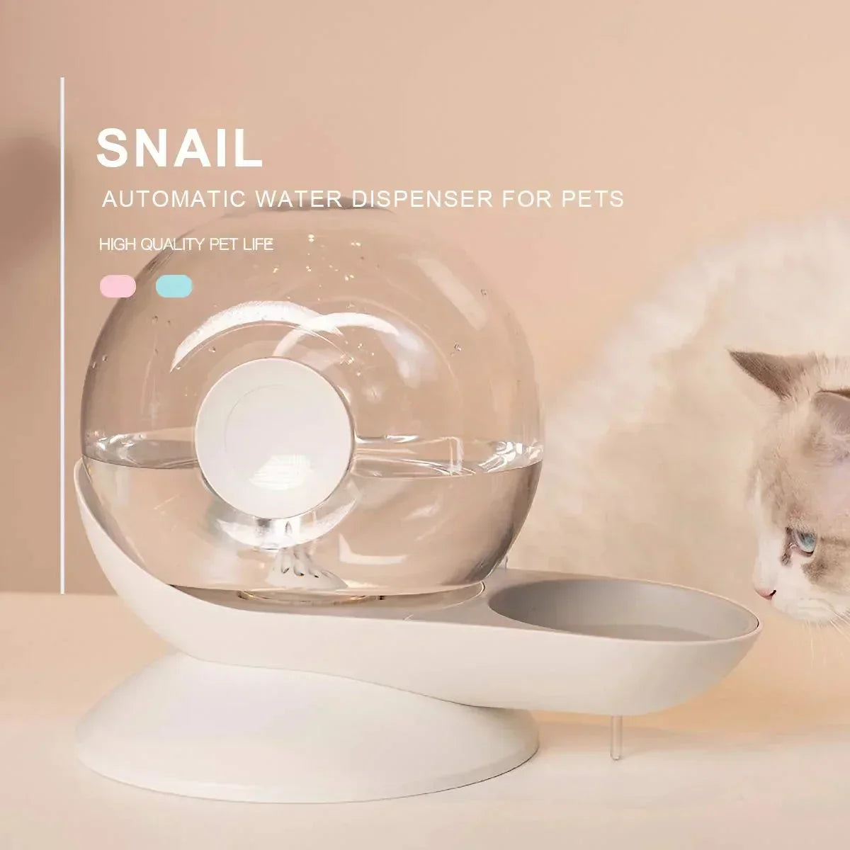 Pet Water Fountain – 2.8L Snail Shaped Fountain with Timer & Filtered Water Dispenser