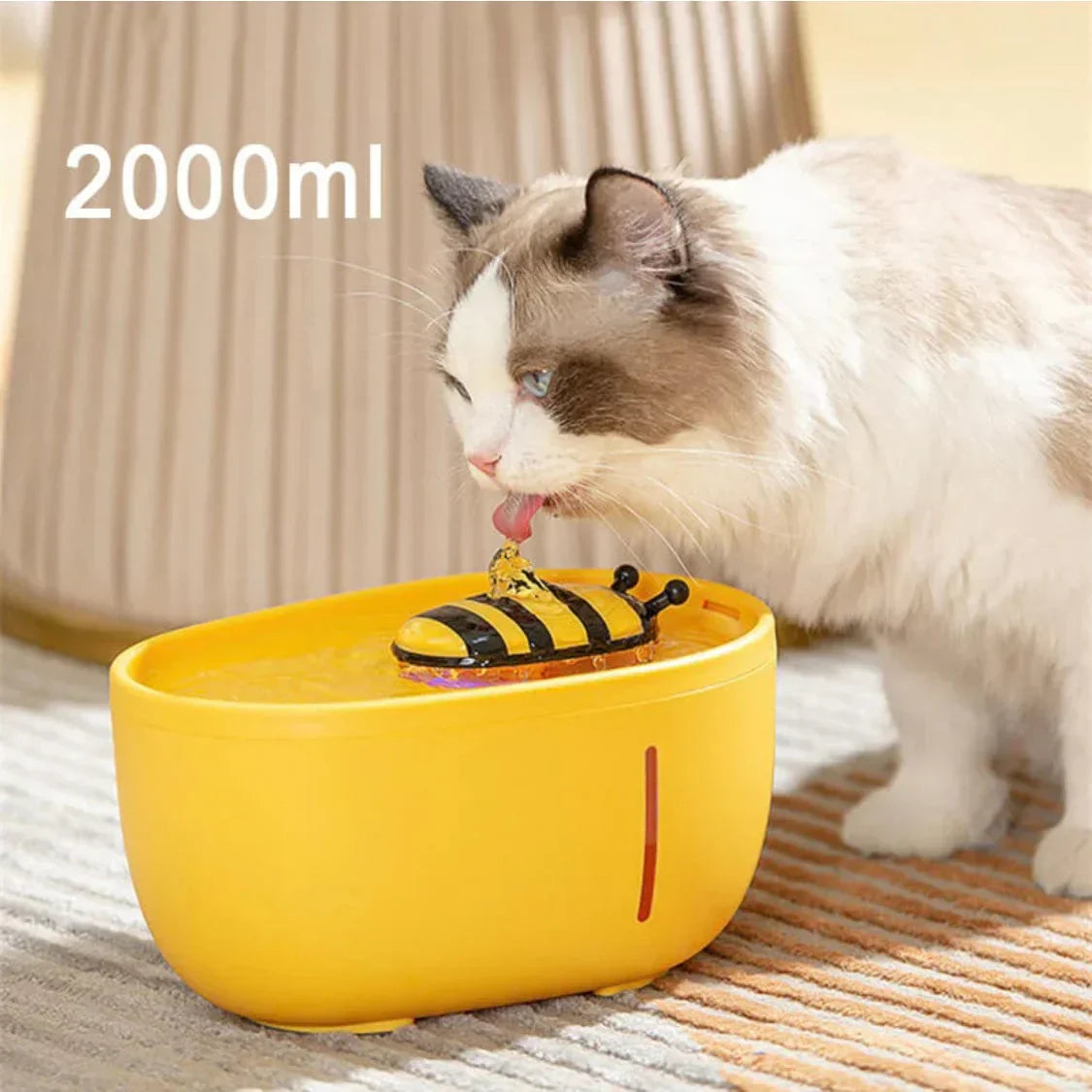 Automatic Cat Water Fountain – 2L Bee Shaped USB Powered Pet Water Dispenser
