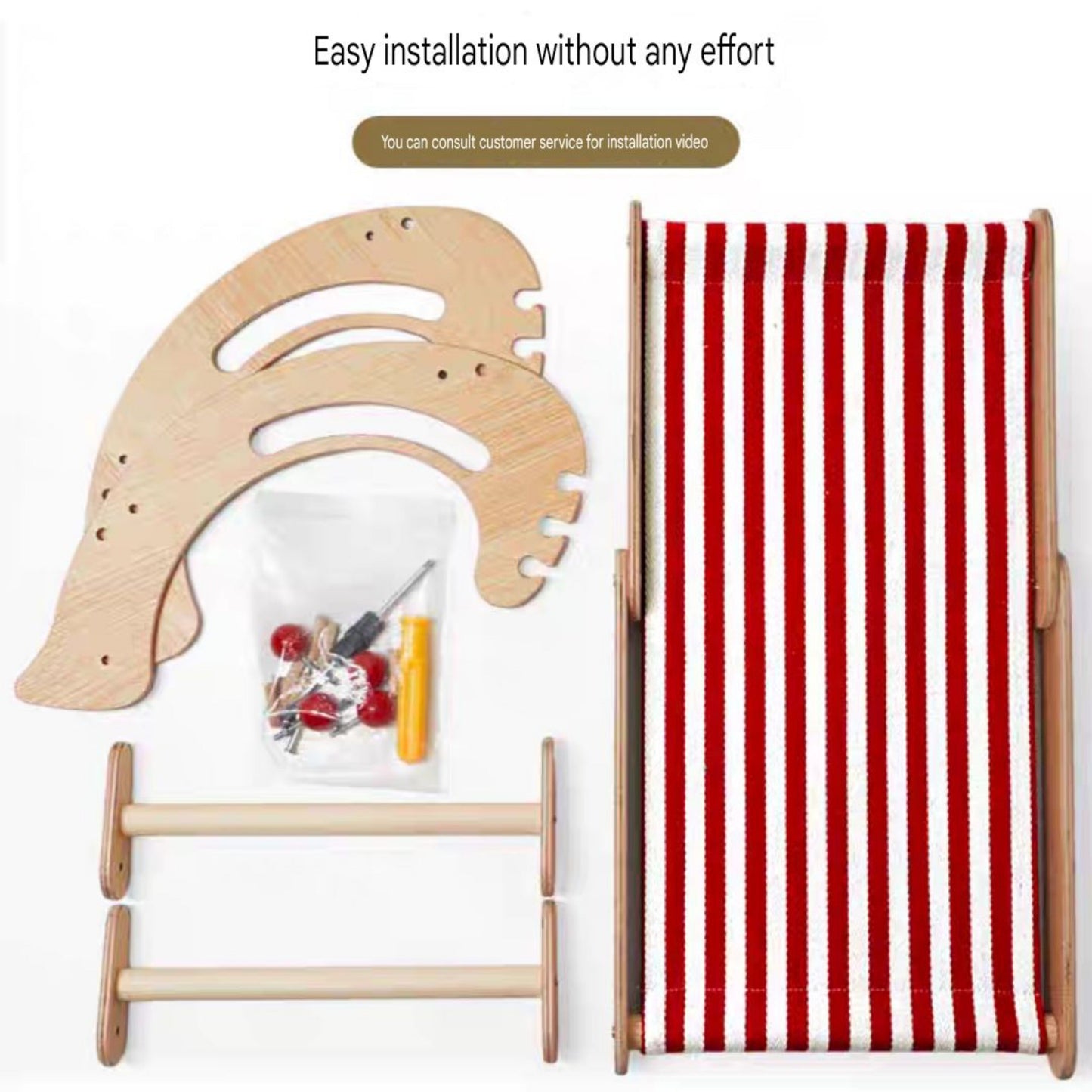 Cat Recliner Chair - Solid Wood Adjustable Cat Bed for Feline Relaxation