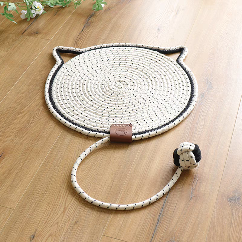 Cat Scratching Mat With Ball Toy – Durable Natural Sisal Pet Scratcher Pad