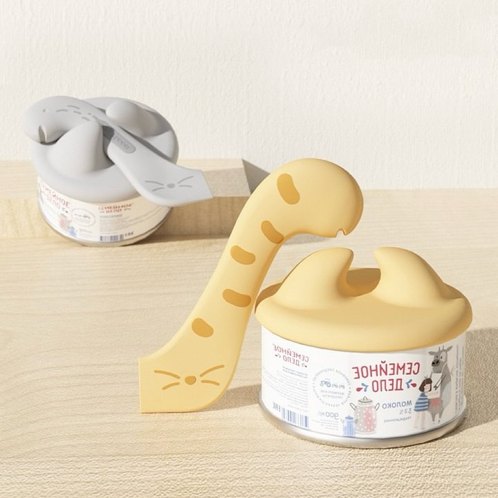 Pet Food Can Opener - Easy Open Can Lid & Wet Food Feeding Spoon for Cats