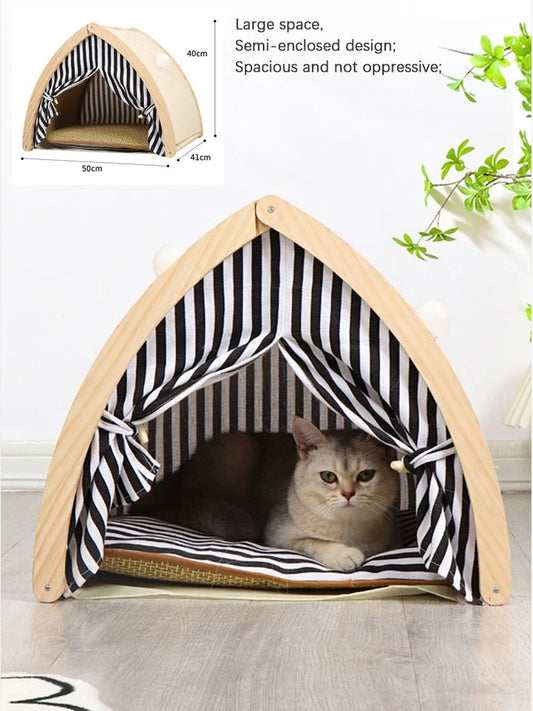 Cat House Tent with Sisal Scratcher - Durable Indoor Cat Shelter & Cozy Hideaway
