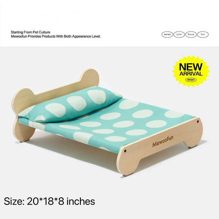 Luxury Wooden Cat Bed – Durable Elevated Pet Bed With Washable Cover