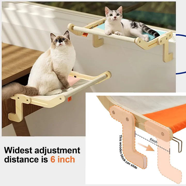 Cat Window Perch - Cozy Side Bed Shelf for Indoor Cats | Easy Install Cat Resting Spot