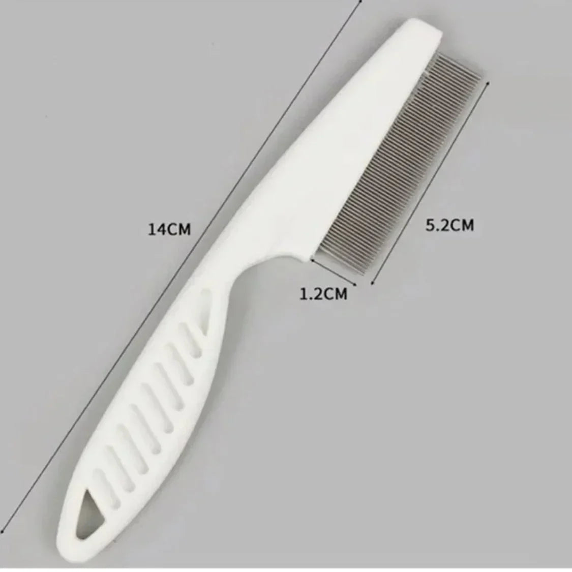 Pet Flea Comb – Stainless Steel Dematting Pet Tool With Ergonomic Rubber Handle