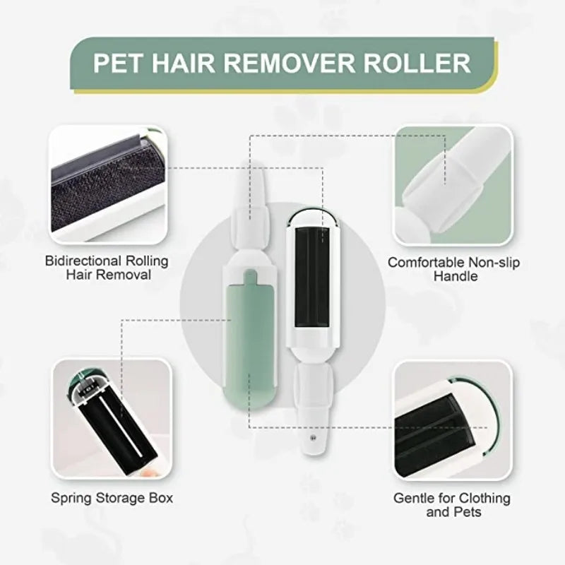 Pet Hair Remover - Reusable Adhesive Hair Removal Brush for Dogs & Cats