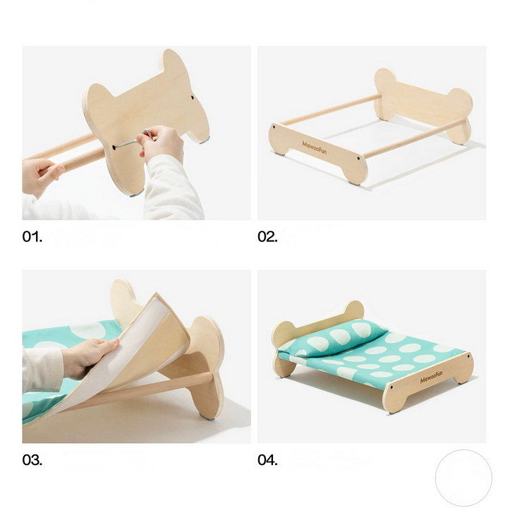 Luxury Wooden Cat Bed – Durable Elevated Pet Bed With Washable Cover