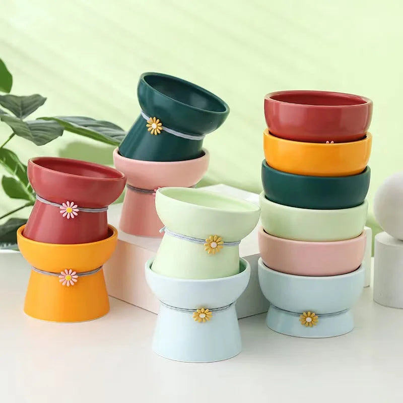 Ceramic Cat Bowl – Non Slip Small Feeding Dish | Durable Scratch Resistant Pet Bowl