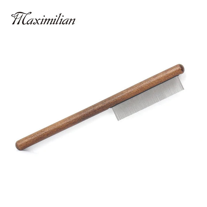 Pet Flea Comb – Stainless Steel Dematting Pet Tool With Ergonomic Rubber Handle