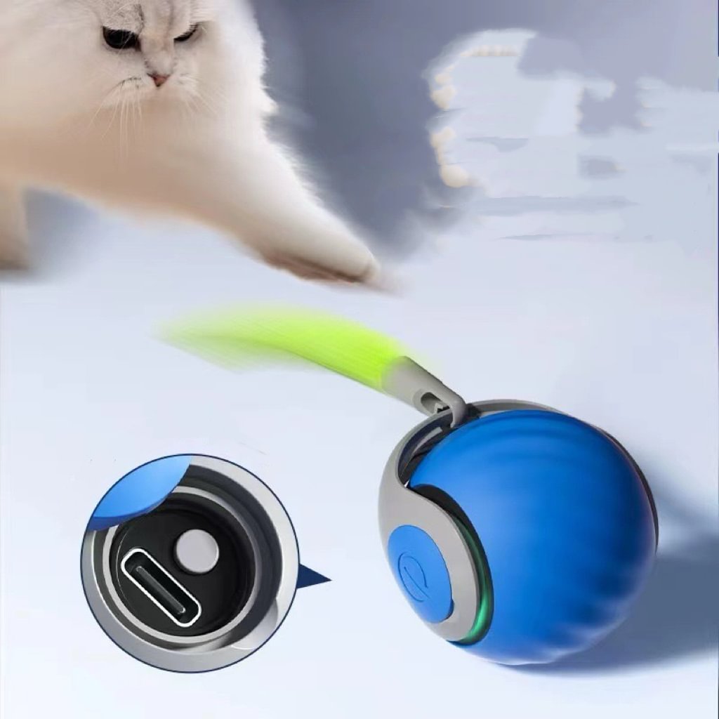 Smart Ball Cat Toy – Rotating Interactive Pet Toy With Motion For Exercise