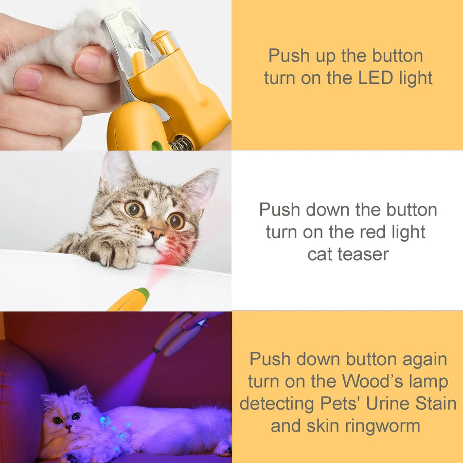Cat Nail Trimmer - Quiet, Safe Clipper with Stainless Steel Blades | Easy Cat Grooming Tool
