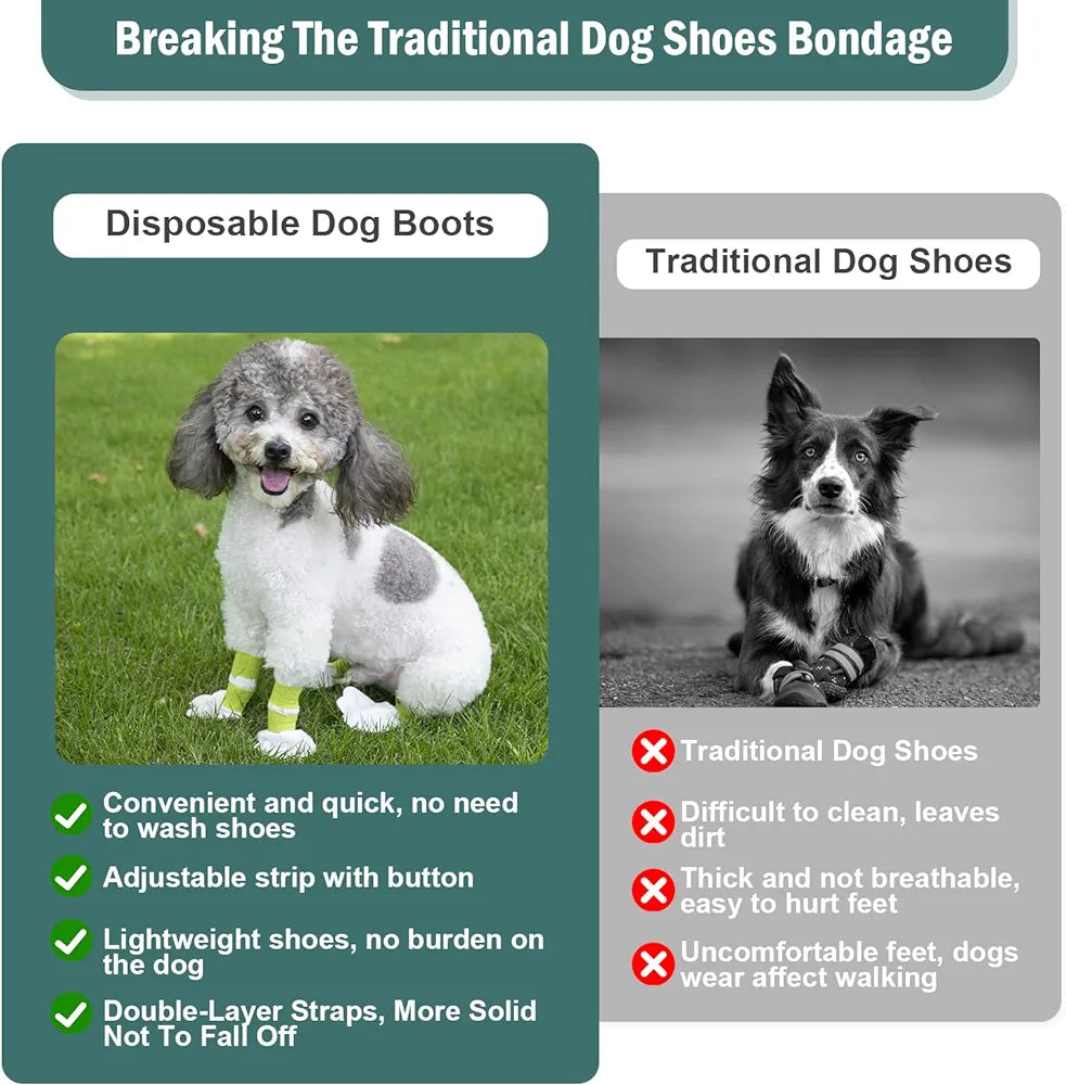 Waterproof Dog Booties – Disposable Pet Booties for Paw Protection & Injury Prevention