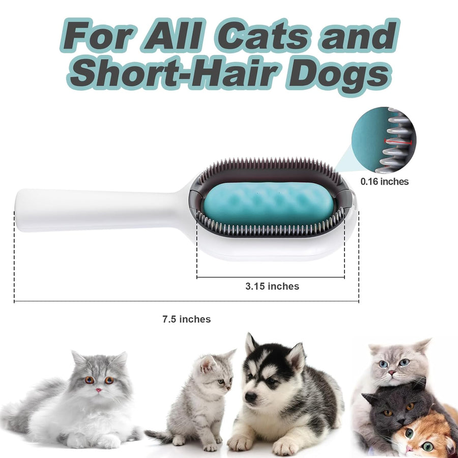 2 in 1 Cleaning Brush - Dual Sided Pet Grooming Brush for Cat Hair Removal