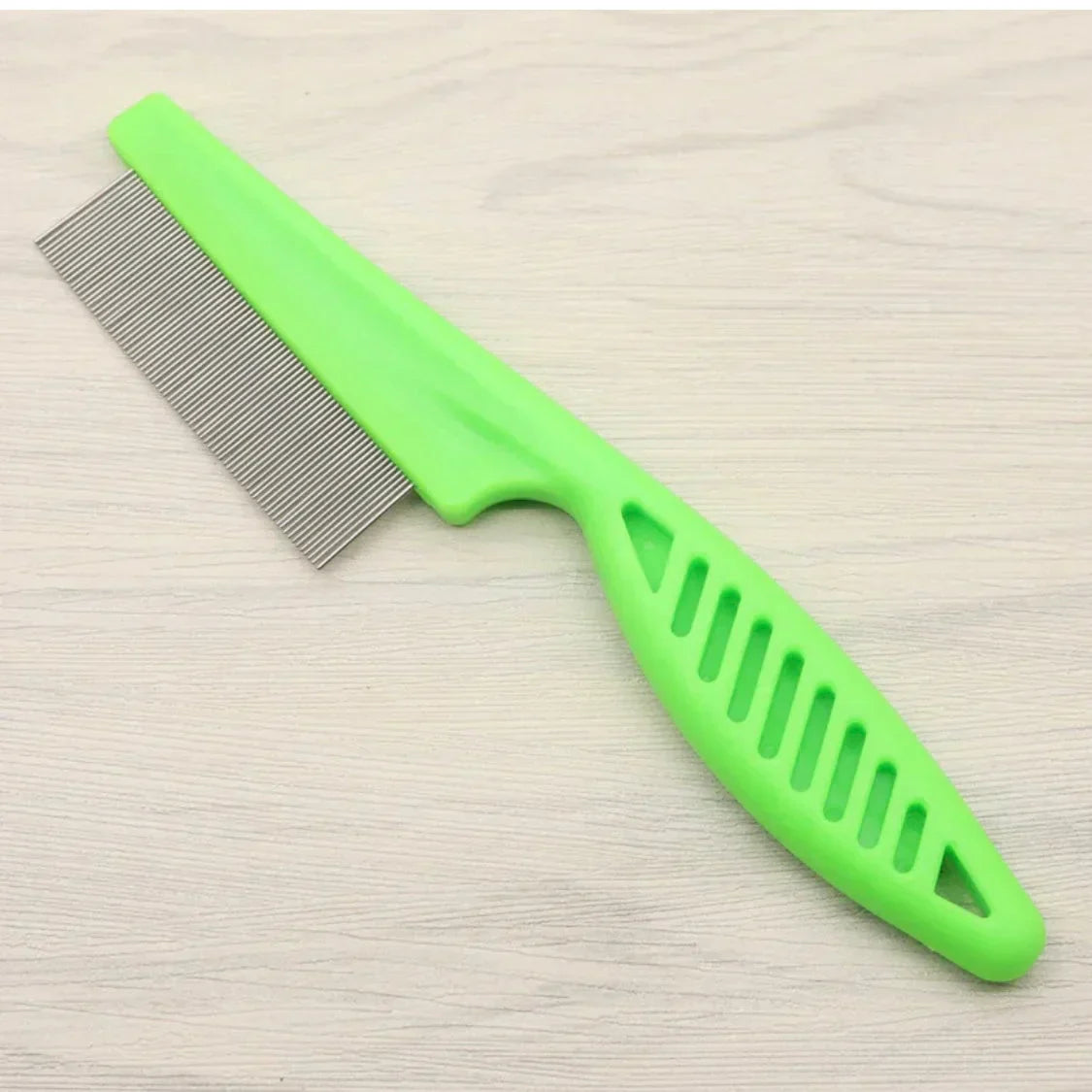 Pet Flea Comb – Stainless Steel Dematting Pet Tool With Ergonomic Rubber Handle