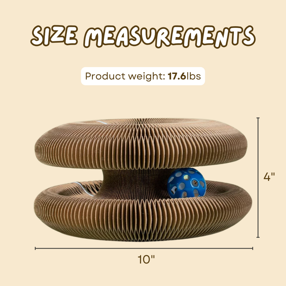 Cat Scratching Board - Durable Corrugated Cat Scratcher Pad With Catnip Toy