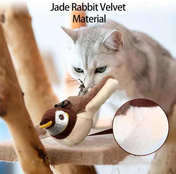 Flapping Wings Cat Toy - Interactive Sparrow Bird Toy for Feline Exercise & Playtime