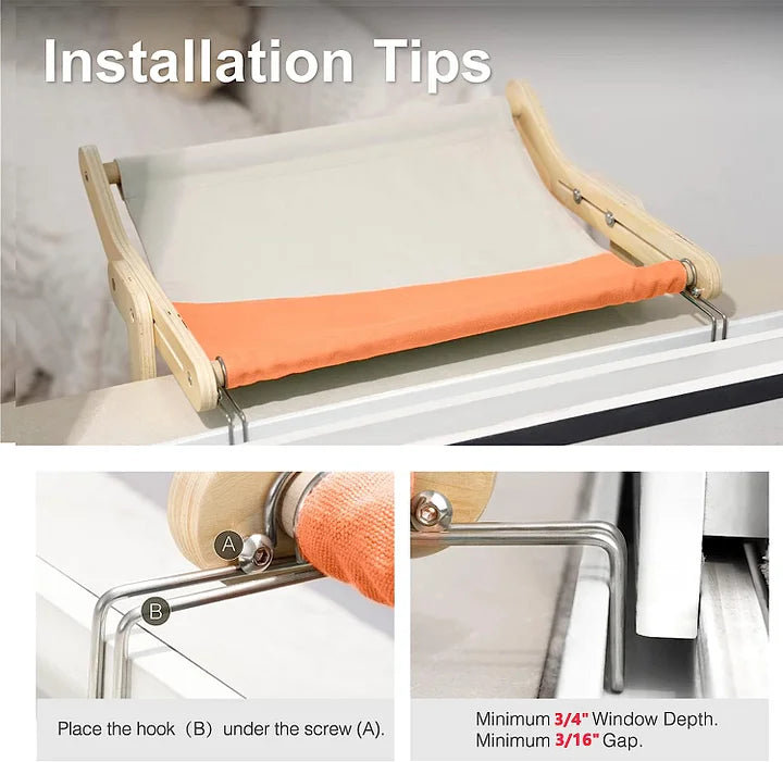 Cat Window Perch - Cozy Side Bed Shelf for Indoor Cats | Easy Install Cat Resting Spot