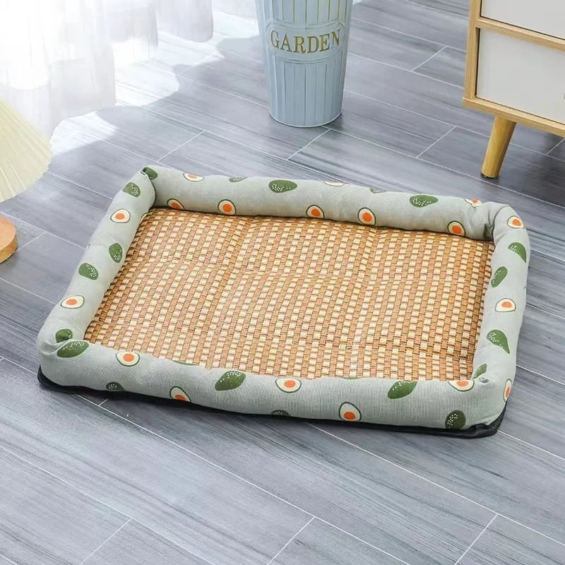 Pet Cooling Bed - Breathable Summer Mat With Soft Pillow & Anti Slip Design