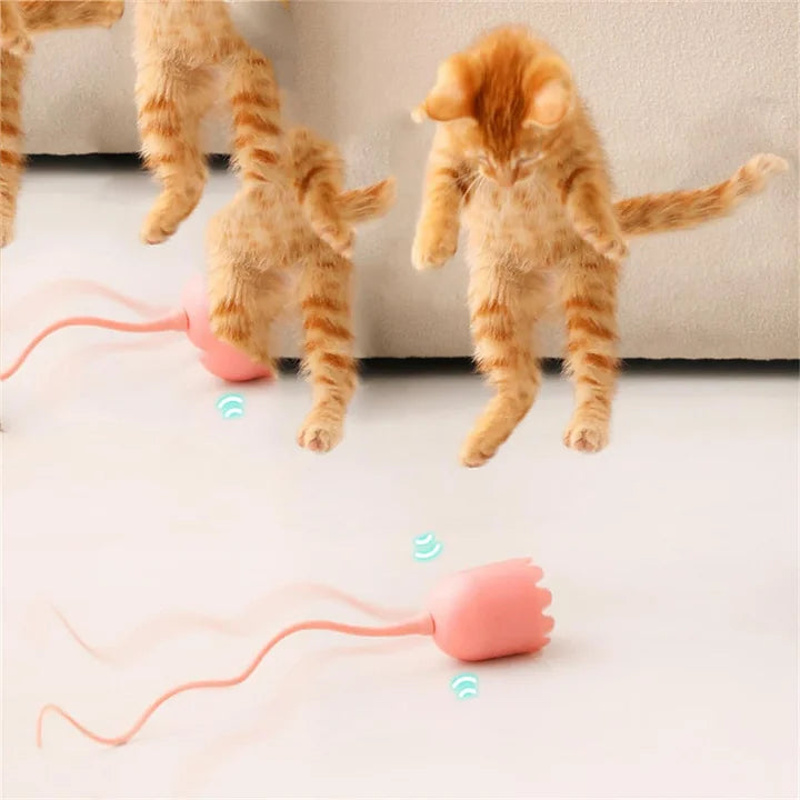 Automatic Cat Toy - Interactive Silicone Tail Teaser 2 in 1 Wand Alternative